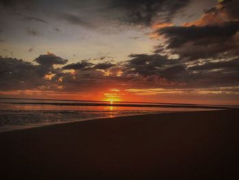 Scenic view of beach during sunset