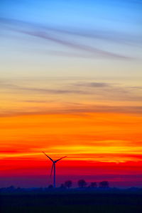 Scenic view of silhouette landscape against sky during sunset