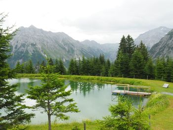 Scenic view of lake and mountains