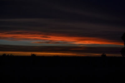 Silhouette of landscape at sunset