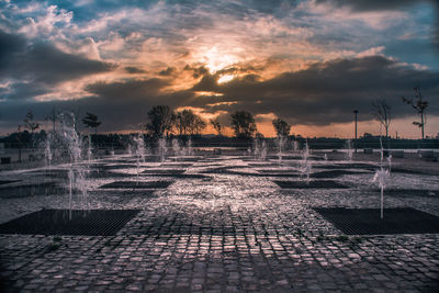 Scenic view of sunset over water