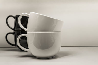 Close-up of coffee cup on table