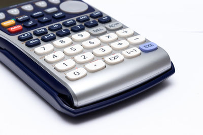 Close-up of computer keyboard on table