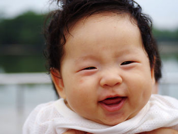 Close-up portrait of cute baby girl