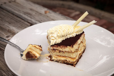 Close-up of cake on plate