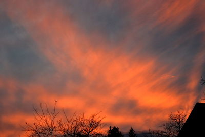 Low angle view of sky at sunset