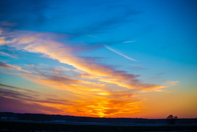 Scenic view of sunset over sea