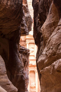 Low angle view of a rock formation