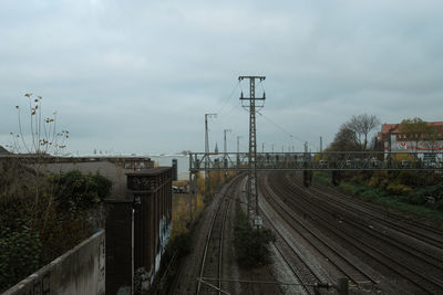 Railroad tracks against sky