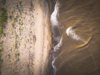 High angle view of beach