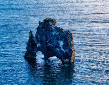 Rock formation in sea