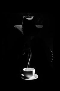 Close-up of coffee cup on table