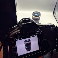 Close-up of camera on table