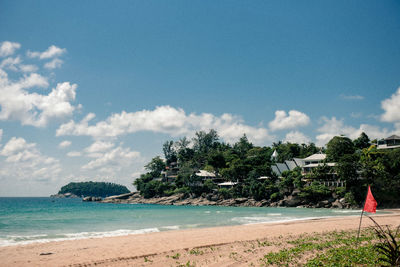 Scenic view of beach against sky