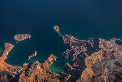 Aerial view of muscat harbour