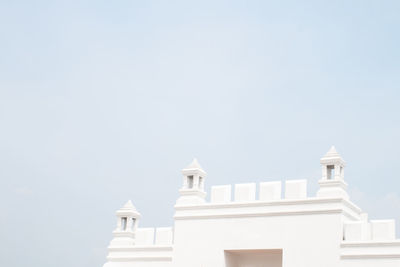 Low angle view of white building against sky