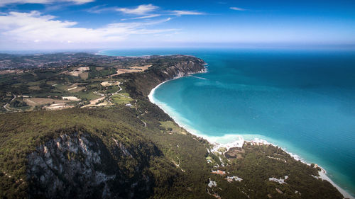 High angle view of beach against sky