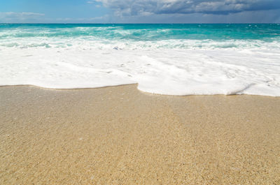 Scenic view of beach against sky