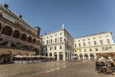 Low angle view of historical building against clear sky