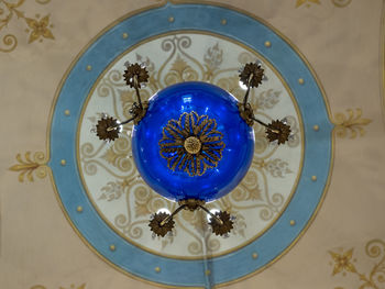 Directly below shot of chandelier