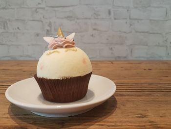 Close-up of cake on table