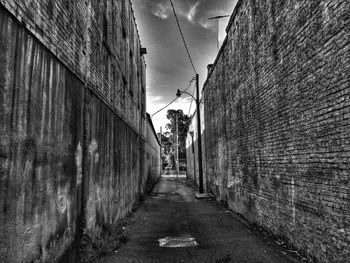 Narrow alley along buildings