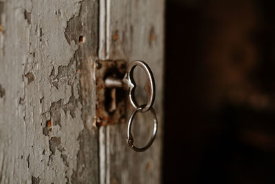 Close-up of rusty door handle