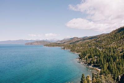 Spring lake tahoe view, beautiful landscape, sunny day