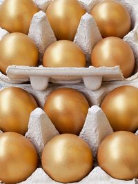 Full frame shot of eggs in carton