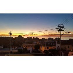 Electricity pylon at sunset