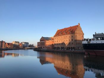 Reflection of buildings in city