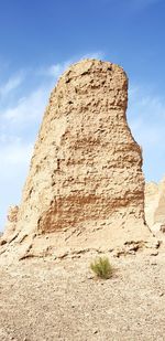 Low angle view of rock formations