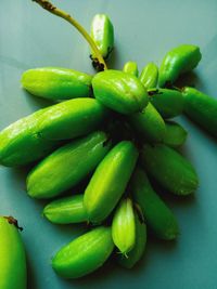 Close-up of green chili peppers