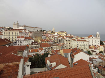 High angle view of townscape against sky