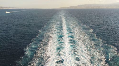 High angle view of sea against sky