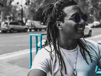 Portrait of mid adult man wearing sunglasses
