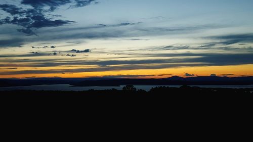 Scenic view of landscape at sunset