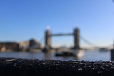 View of suspension bridge against sky