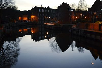 Reflection of buildings in water