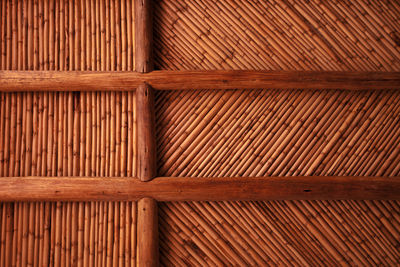Close-up of bamboo wall