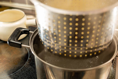 Close-up of coffee cup on table