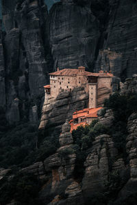 Meteora buildings on top of rocks