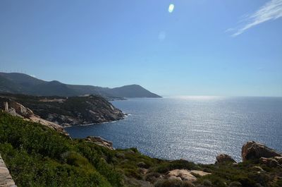 Idyllic shot of sea against cloudy sky