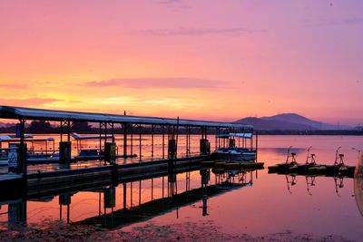 Scenic view of sea at sunset