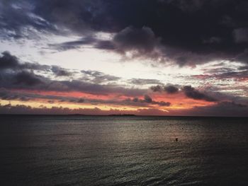 Scenic view of dramatic sky over sea