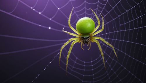 Close-up of spider on web