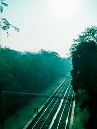 Railroad tracks on road