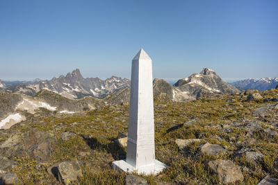 Scenic view of mountains against clear sky