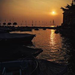 Scenic view of sea at sunset