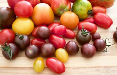 Close-up of food on wooden table